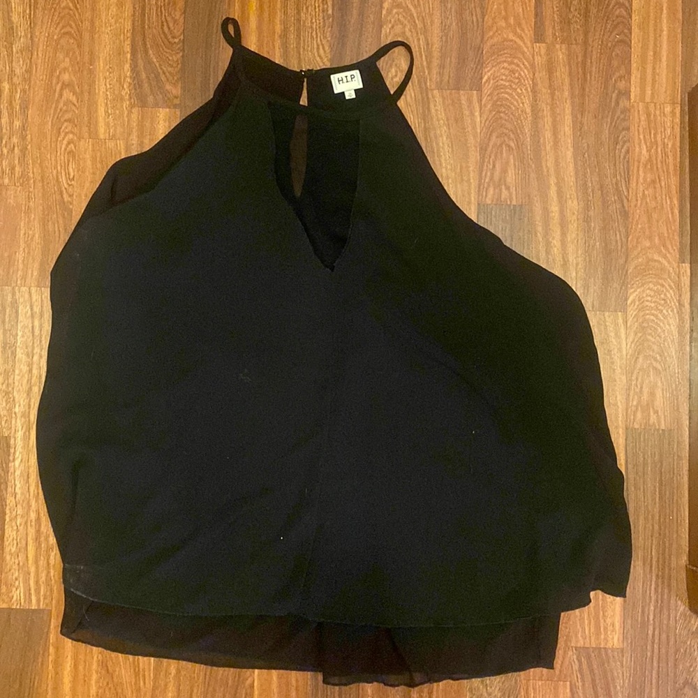 Tank with a v neck slit in it